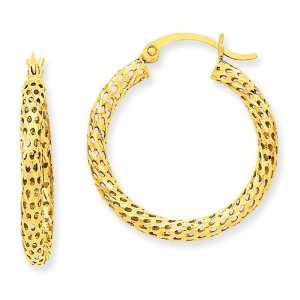  14k Mesh Hoop Earrings: Jewelry