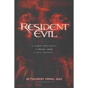  Resident Evil Advance Movie Poster Double Sided Original 