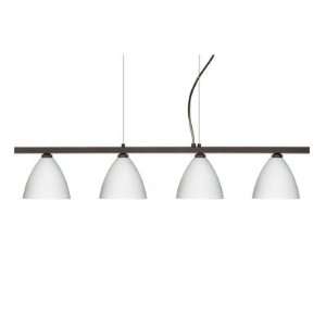 Mia Four Light Cable Hung Linear Pendant Finish: Bronze, Glass Shade 