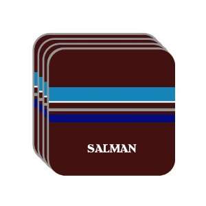 Personal Name Gift   SALMAN Set of 4 Mini Mousepad Coasters (blue 
