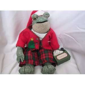 Frog Christmas Sit Up Plush Toy 15 ; Dear Santa..Ive Been a Good 