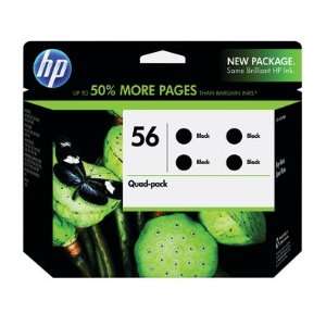  HP 56 (CD945FN#140) Quad Pack Black Ink Cartridge 