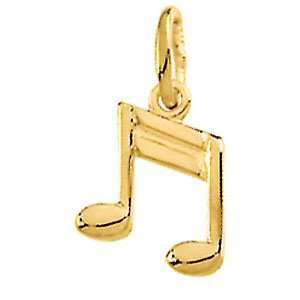  14K Yellow Gold 9.5X7.75 Musical Note Charm Jewelry
