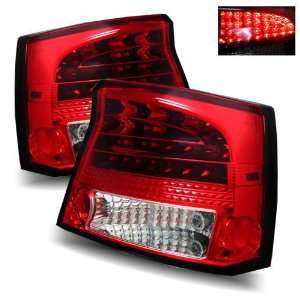  06 08 Dodge Charger Red/Clear LED Tail Lights: Automotive