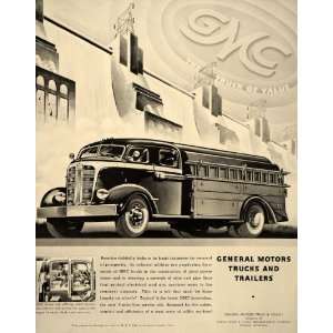  1938 Ad General Motors Trucks Trailers GMC 5 Man Cab 