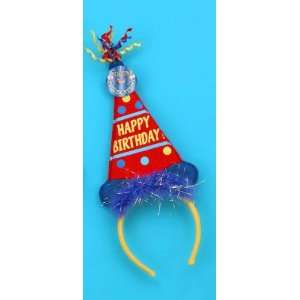  Happy Birthday Cone Hat Headband   Red: Everything Else