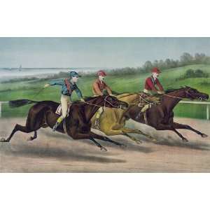 Pack of 4, 6 inch x 4 inch (14 x 10 cm) Gloss Stickers Horse Racing 