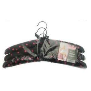  3Pack Taffeta Polka Dot Luxury Padded Hangers  Black  Pink 