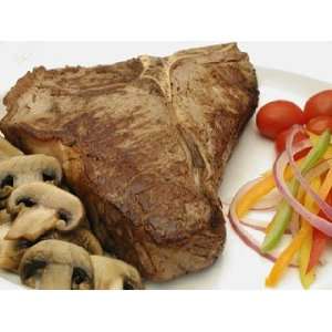 Four 18 oz. Black Angus T Bones:  Grocery & Gourmet Food