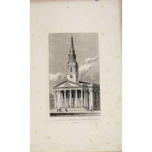  St Martins Church London Antique Print Dugdale C1845
