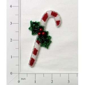  Candy Cane and Holly Sequin Applique Arts, Crafts 