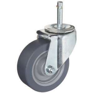 Caster, Swivel, TPR Rubber on Polyolefin Wheel, Plain Bearing, 145 lbs 