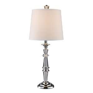   28 Inch Tall 1 Light Table Lamp, Crystal and Chrome
