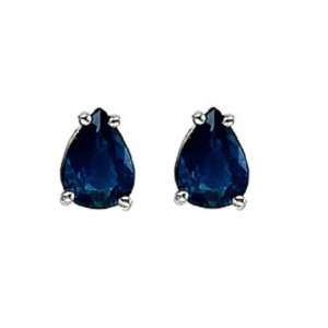  Pear Sapphire Septembers Birthstone Earrings in 14k White 