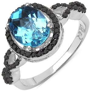  2.18 Carat Genuine Blue Topaz and 0.32 ct. t.w. Genuine 