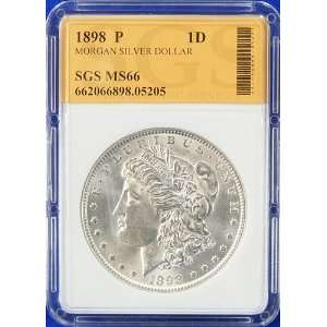  1898 P MS66 Morgan Silver Dollar SGS Graded: Everything 