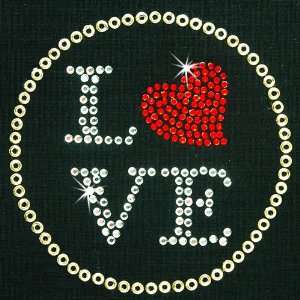    Iron on Hot Fix Rhinestone Motif Design Love Arts, Crafts & Sewing