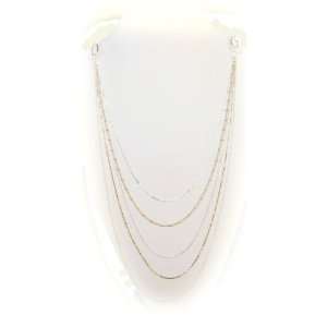   Silver Multi strand 41 Inch Long Layered Chain Necklace Italy Jewelry
