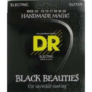 DR Strings Extra Life Black Coated Electric Guitar, .010   .046, EX BK 