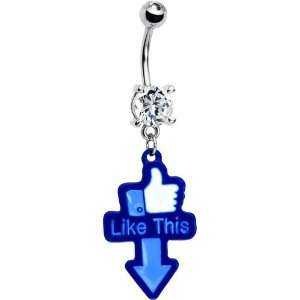  Blue Hand Thumbs Up Belly Ring: Jewelry