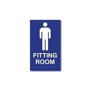  ADA Mens Fitting Room Sign with Tactile Text and Grade 2 