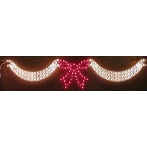 6ft Shimmering Bow Swag Christmas Decoration 160 Lights 