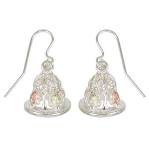  Sterling Silver Tricolor Bell Earrings: Jewelry