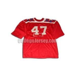 Red No. 47 Game Used Michigan State Southern Athletic Football Jersey 