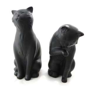  Pair of bookends Chats black.