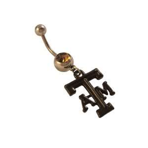   Texas A&M Aggies AM Crystal Dangel Belly Navel Ring College: Jewelry