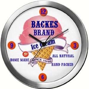  BACKES 14 Inch Ice Cream Metal Clock Quartz Movement 