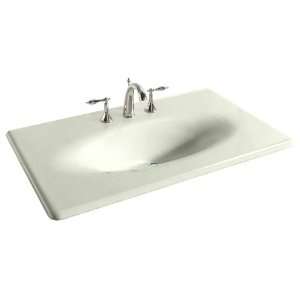   One Piece Surface and Integrated Lavatory with 4 Centers, Tea Green