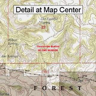  USGS Topographic Quadrangle Map   Threemile Buttes 