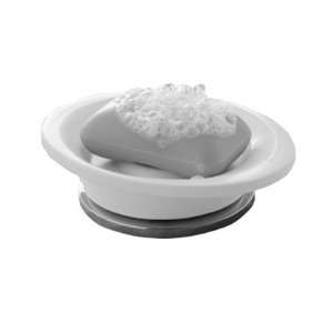   3411 02 Karma Round Soap Holder in White 3411 02