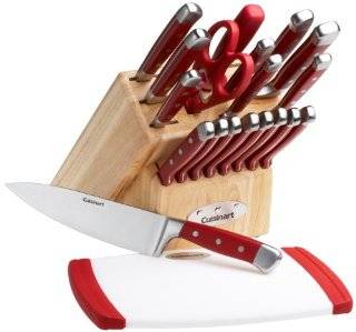 Cuisinart 21 Piece Knife Set with Block and Bonus Poly Cutting Board