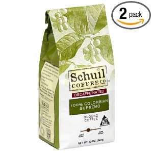Schuil Coffee Decaf Columbian Coffee Ground, 12 Ounce Bag  