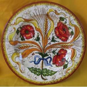  Florence Poppy Decorative 16 Plate   Italian Ceramics 