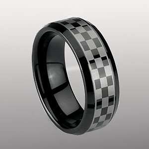   MM Finest Tungsten Carbide Ring With 2 Off Set Channels Jewelry