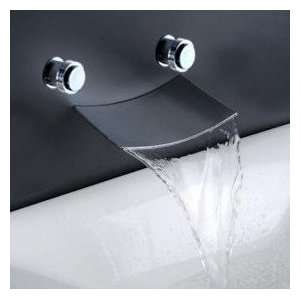  Brass Waterfall Bathroom Sink Faucet (Wall Mount: Home 