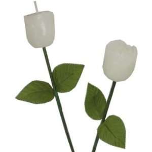  Long Stemmed White Rose Candles Case Pack 12: Everything 