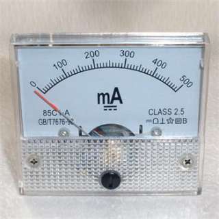 500mA DC AMP Analog Current Panel Meter Ammeter 0 500mA  