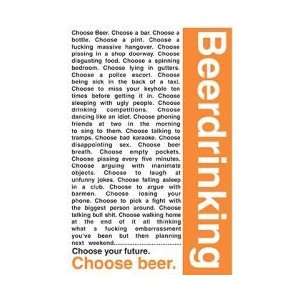  Alcohol Posters Beer Drinking   Choose Beer   33.5x23.8 