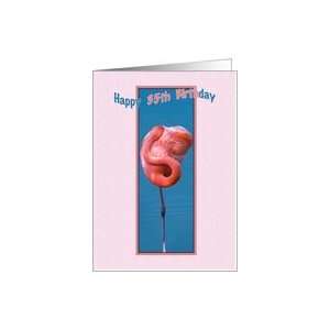  35th Birthday, Pink Flamingo Card: Toys & Games