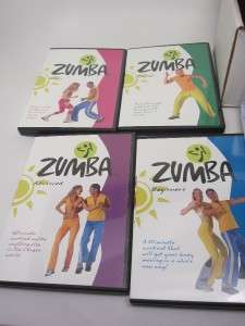 Zumba Fitness DVD package Set 4 Beginner Step Rapido Advanced + Eating 
