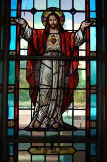 Stained Glass Window Sacred Heart of Jesus +  