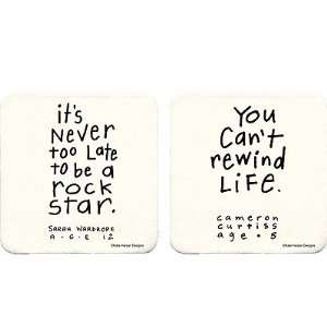 Kids Quotes Rock Star Drink Coasters   Style YHP2:  Kitchen 