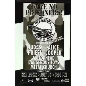  Judas Priest Alice Cooper Motorhead Original Gig Poster 