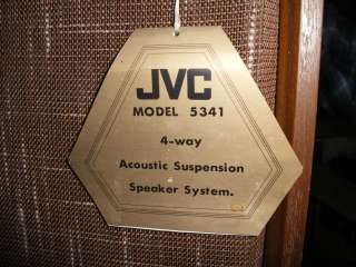 PAIR of JVC SPEAKERS and Cabinets Vintage Model 5341 Very Good 