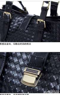   Hobo Tote Design Black PU Leather Shoulder Handbag Purse Satchel 0084