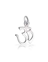 Bling Jewelry Om Aum Symbol Cut Out .925 Sterling Silver Yoga Pendant